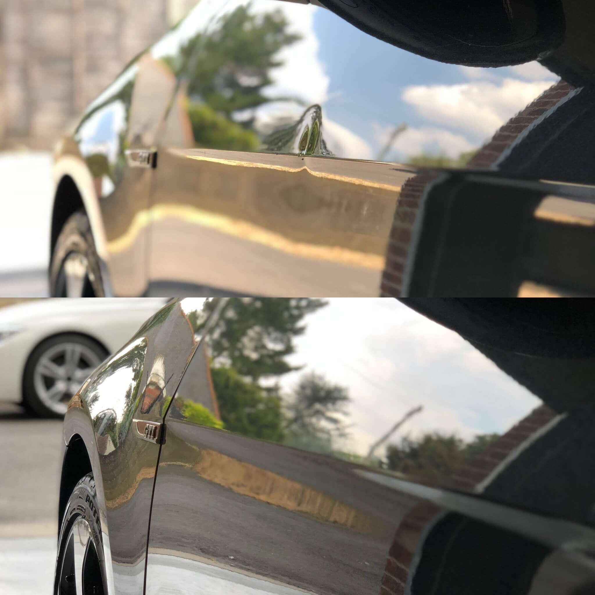 Before and after Paintless Dent Removal